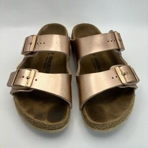 Birkenstock Arizona Metallic Rose Gold Sandals | Kids US 2–2.5 | EU 33